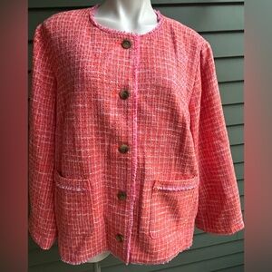 J. Jill Coral Tweed Blazer 🪸🍊🧡